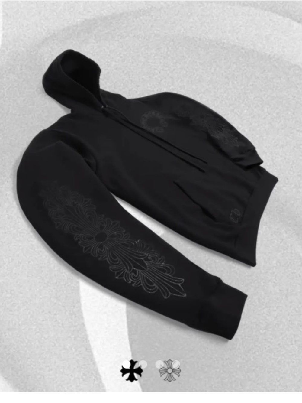 Chrome Hearts Black Embroidered Hoodie